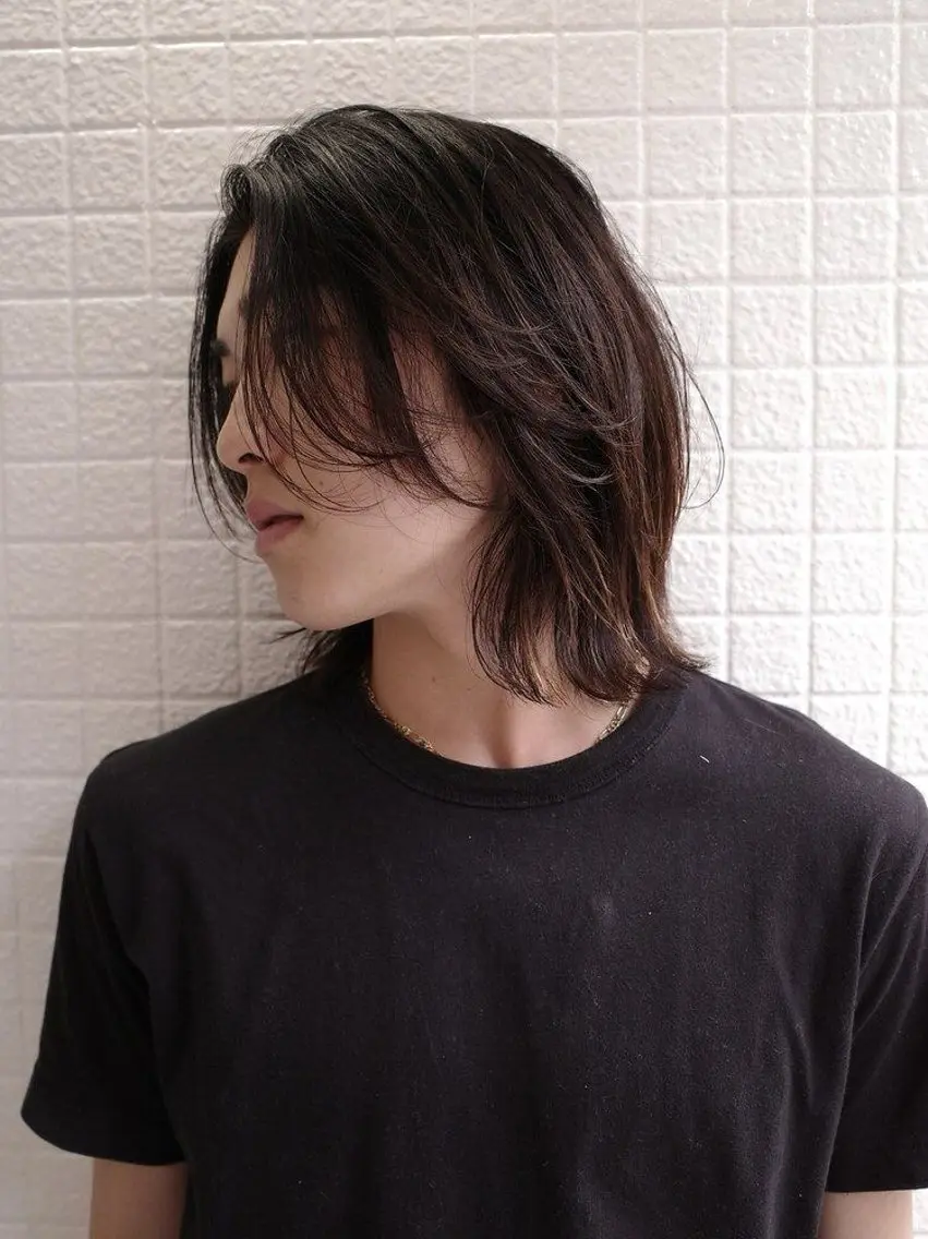 メンズ メンズウルフカット ウルフカット 加藤 祐斗のヘアスタイル