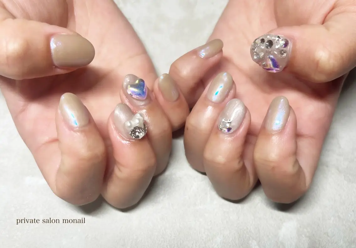 ネイル ストーンネイル ハンドネイル nail salon monailのネイルデザイン