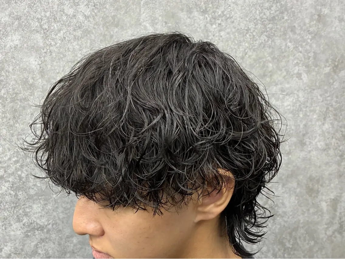 パーマ メンズ カット パーマ 深野 ちさとのヘアスタイル