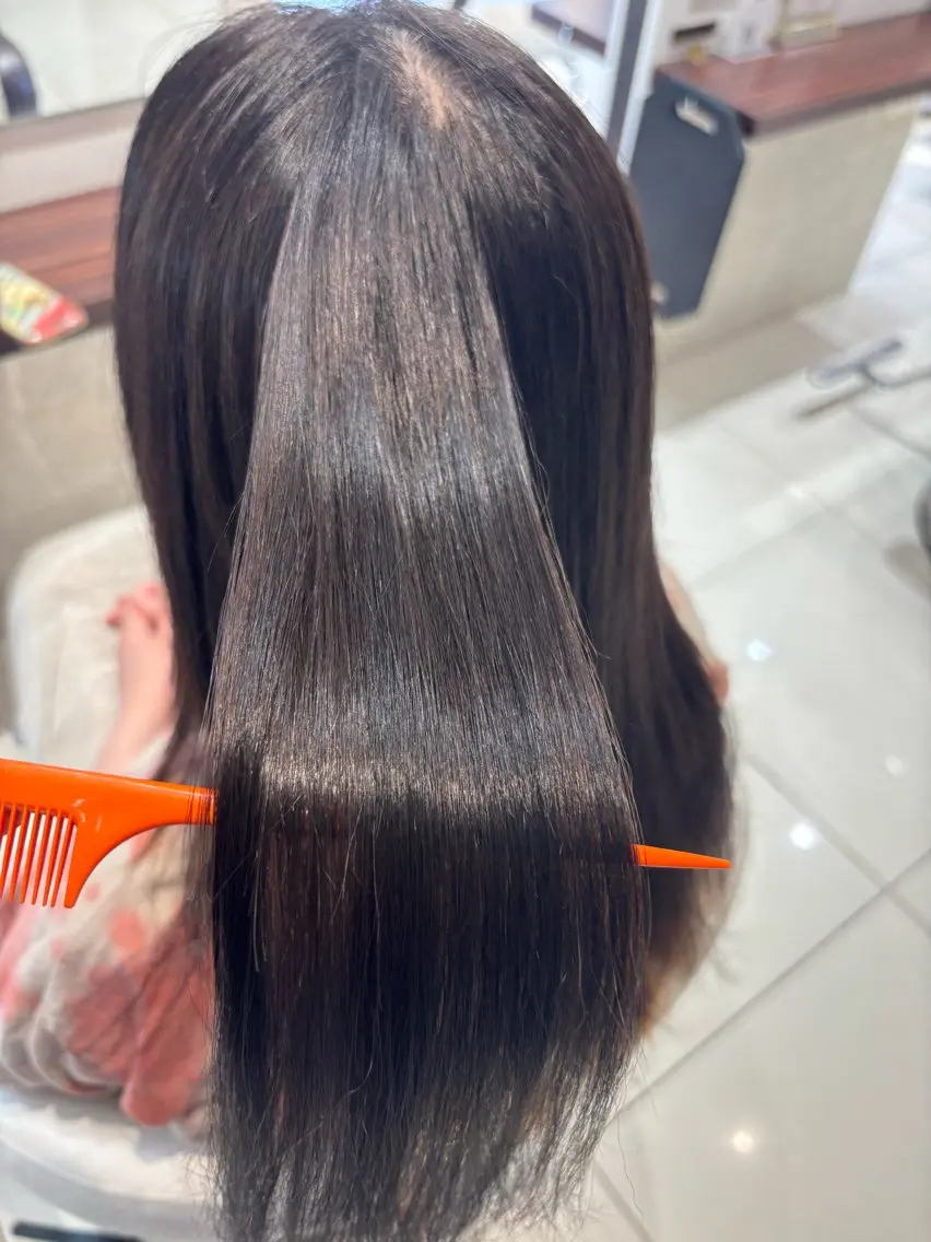ロング 縮毛矯正 縮毛矯正 earth 小松のヘアスタイル