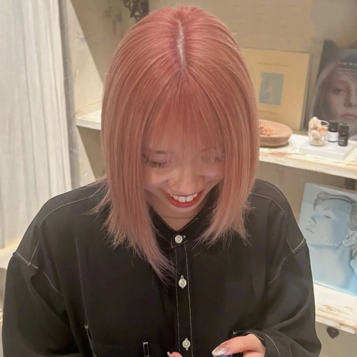 ミディアム カラー カット ヘアカラー トリートメント 笹原 叶のヘアスタイル
