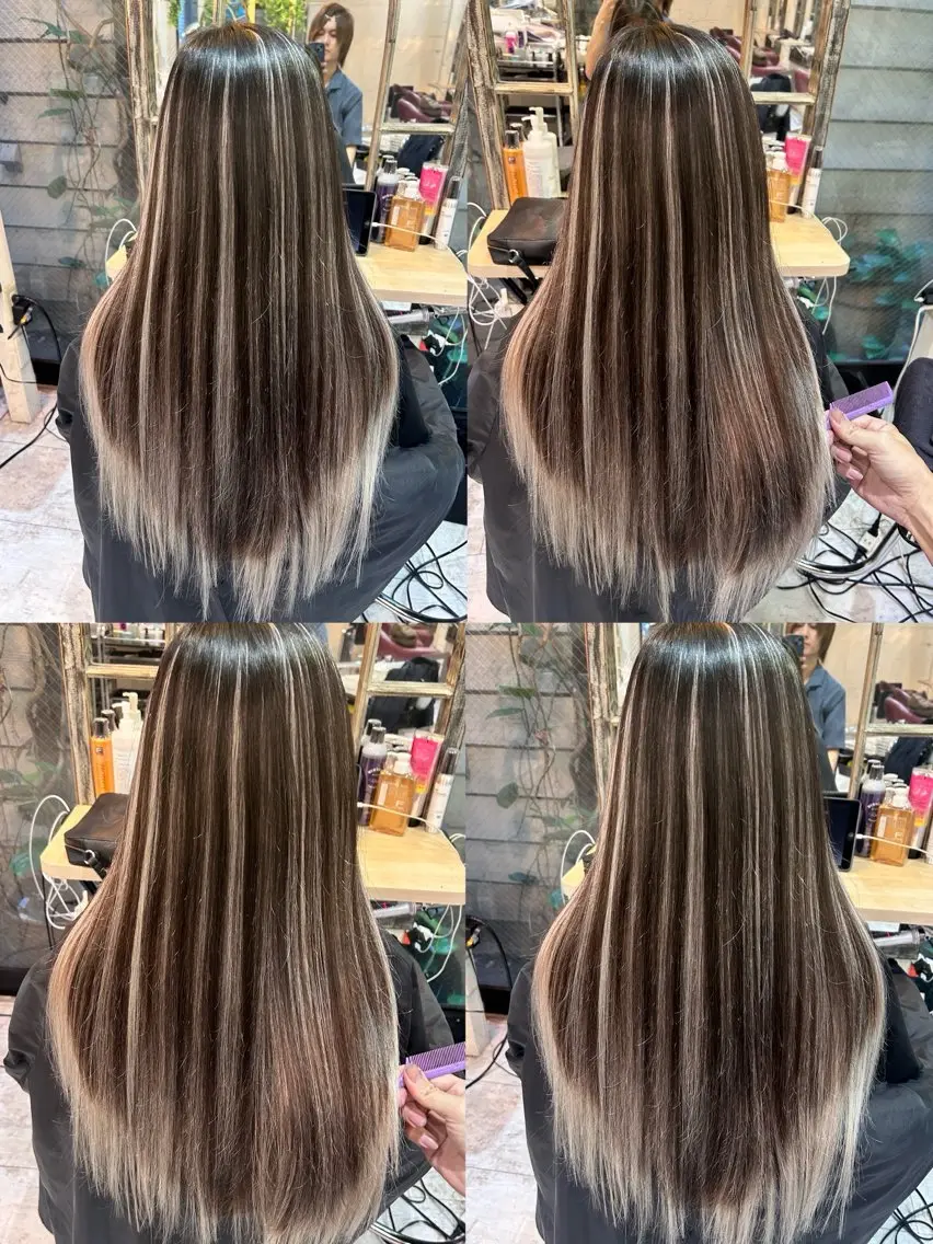 ロング カラー タケ ウチのヘアスタイル