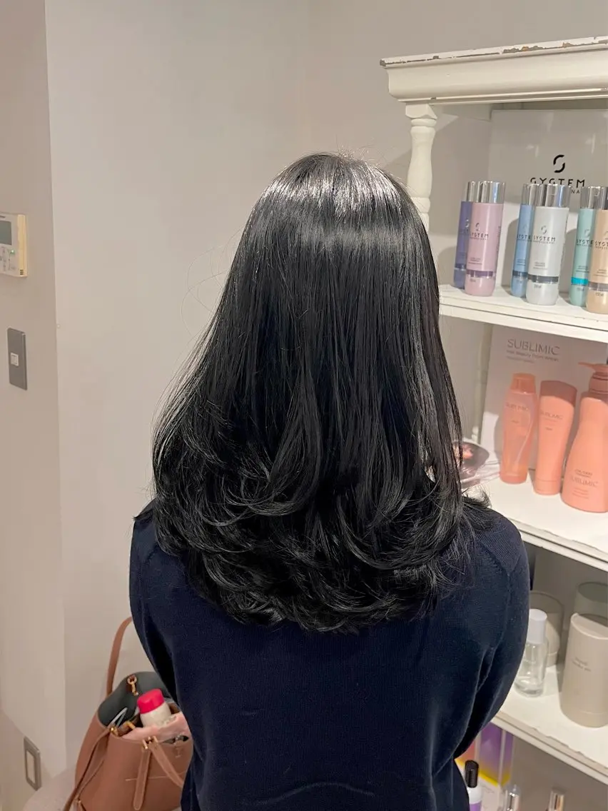 セミロング レイヤーカット カット CreBiA🫧名駅 馬場のヘアスタイル