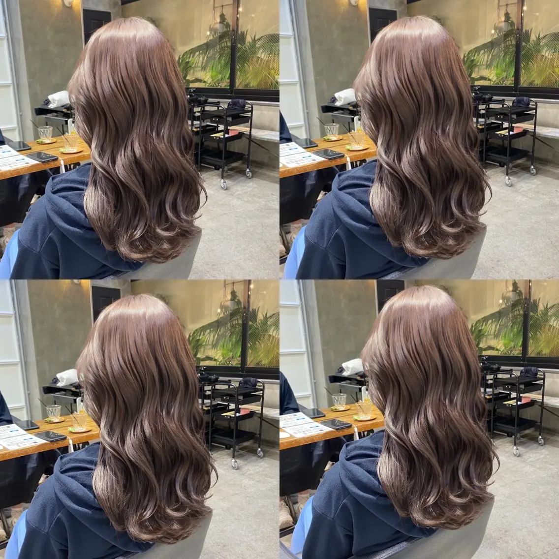 セミロング カラー ブリーチ ブラウンカラー ショコラブラウン ダブルカラー ブリーチなしカラー カット ヘアカラー 透明感カラー🌿 グレージュ🐺陽介のヘアスタイル