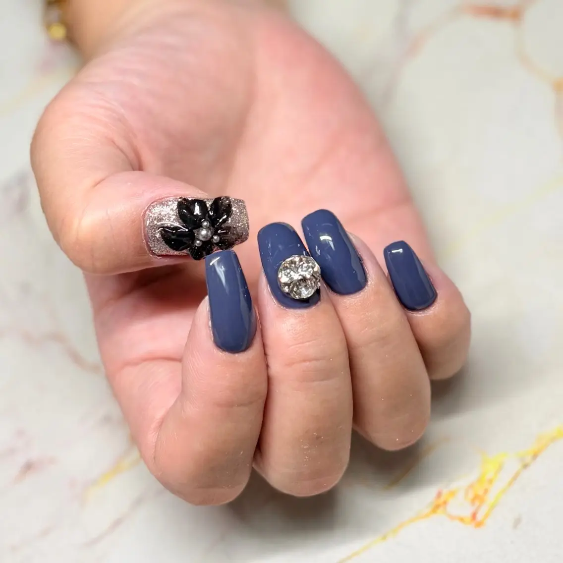 ロング ハンドネイル フットネイル R.nail 蘭のネイルデザイン