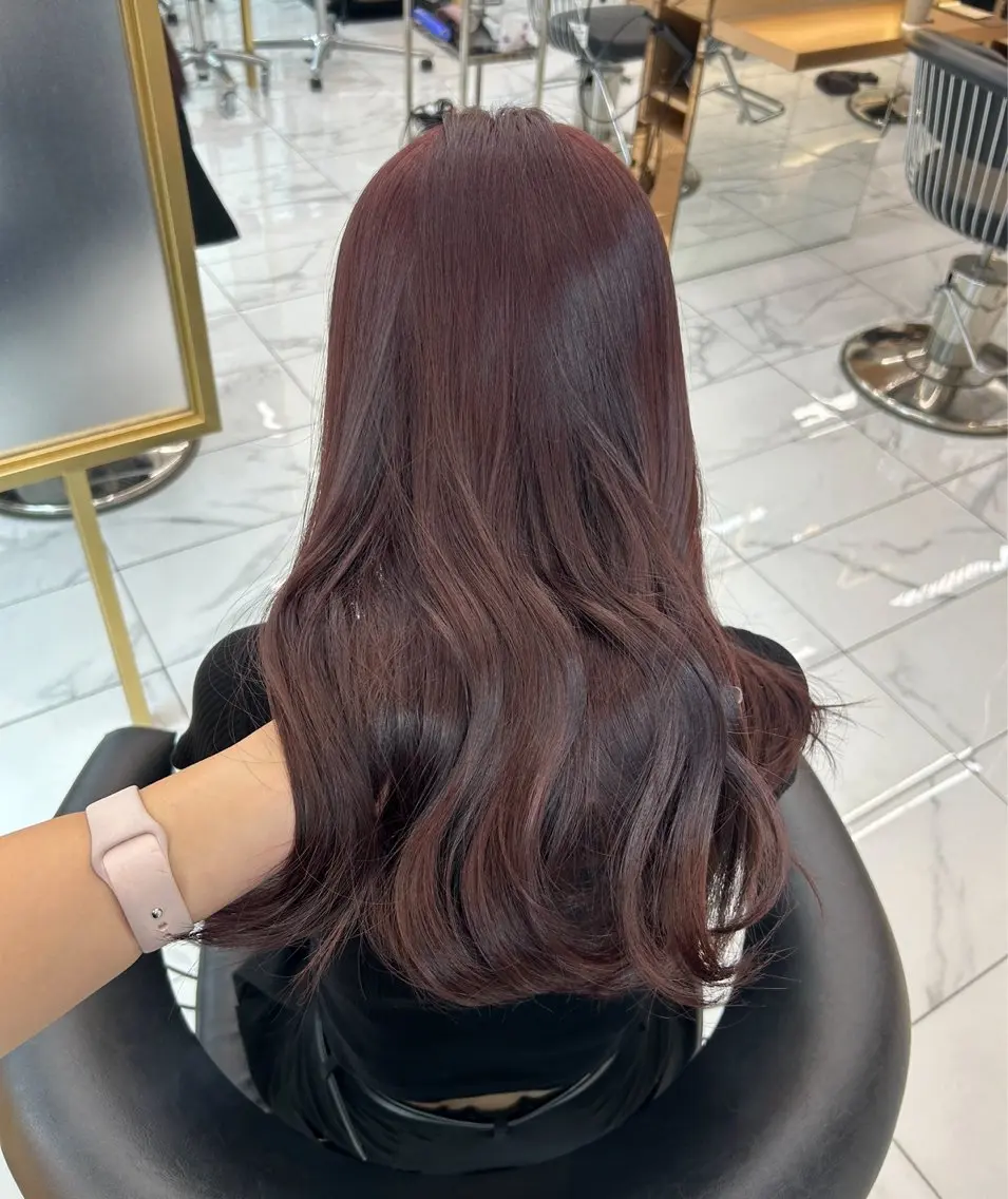 ロング カラー 𝑨𝑲𝑶 🍒/ 盛れる韓国ヘアのヘアスタイル