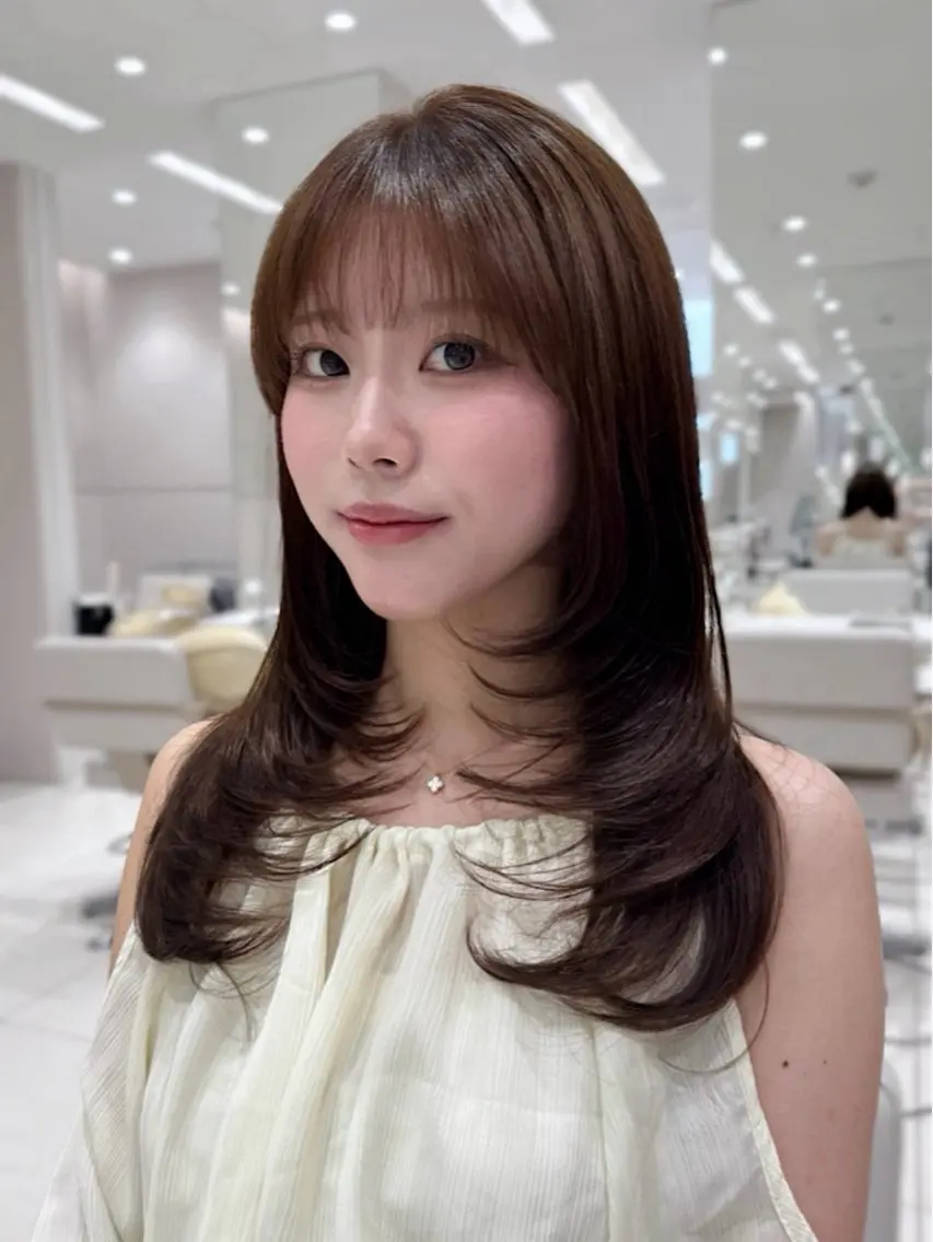 セミロング カラー カット ヘアカラー トリートメント 新宿/レイヤー 顔周りカット溝手優太のヘアスタイル
