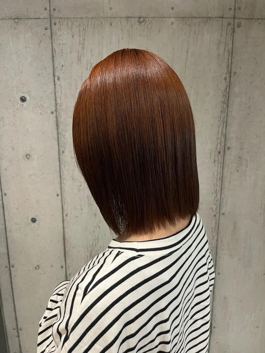 ミディアム カラー ヘアアレンジ ヘアカラー トリートメント ボブ×艶カラー 特化・リクト💥のヘアスタイル