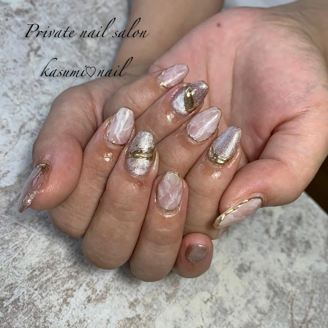 ネイル マグネットネイル ミラーネイル ニュアンスネイル 冬ネイル KASUMI♡ Nailのネイルデザイン