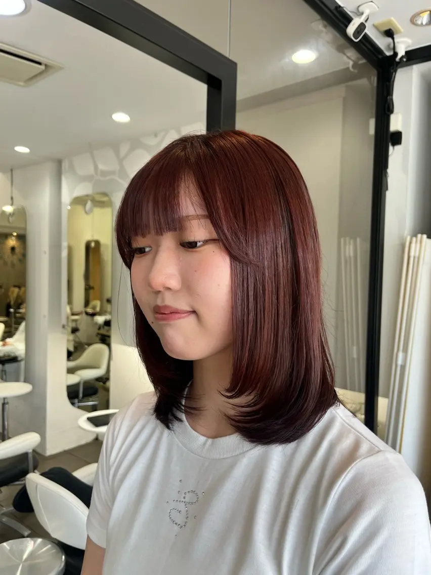 セミロング カラー カット ヘアカラー トリートメント 透明感カラーショート ボブツムギ♡のヘアスタイル