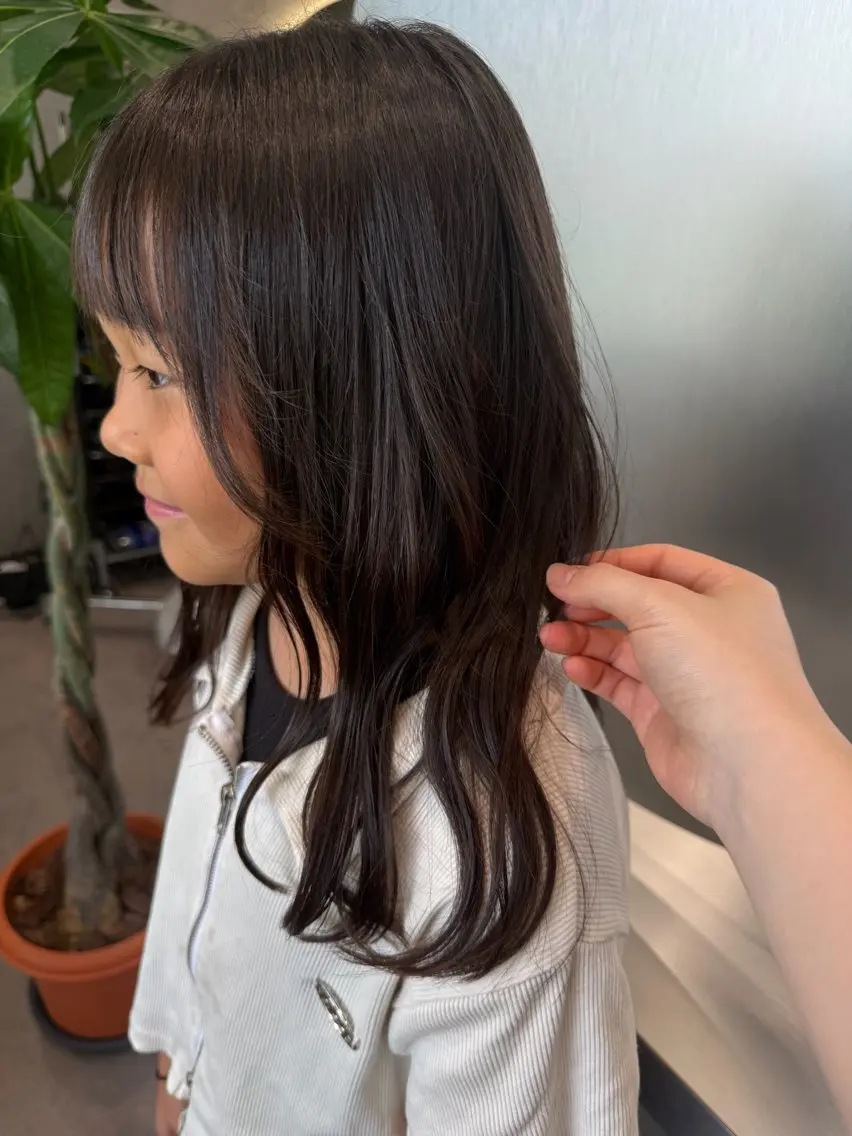 セミロング キッズ 原野 実優羽のヘアスタイル