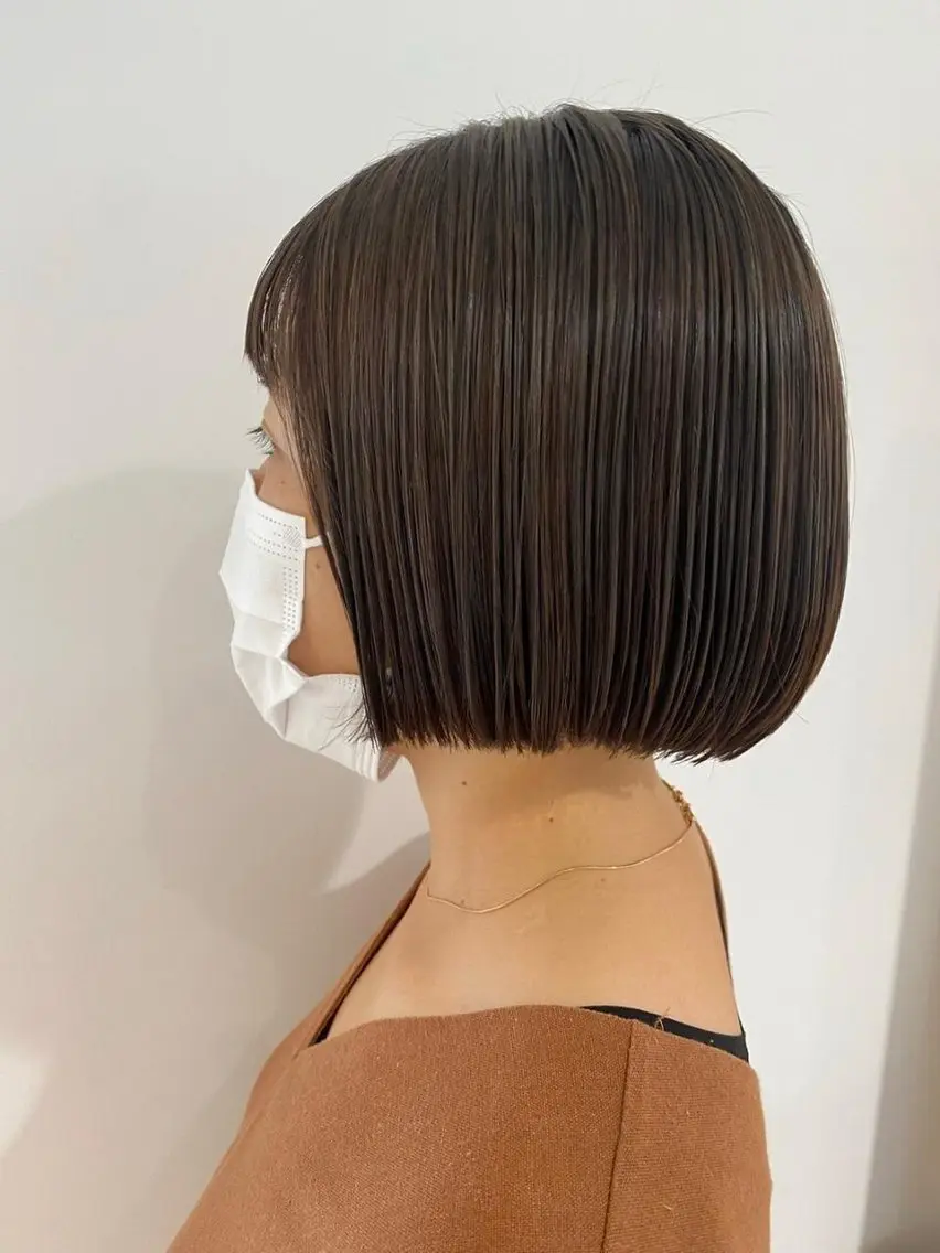 ショート カラー カット ヘアカラー トリートメント 鈴木弥月/大人ボブ× 透明感カラーのヘアスタイル
