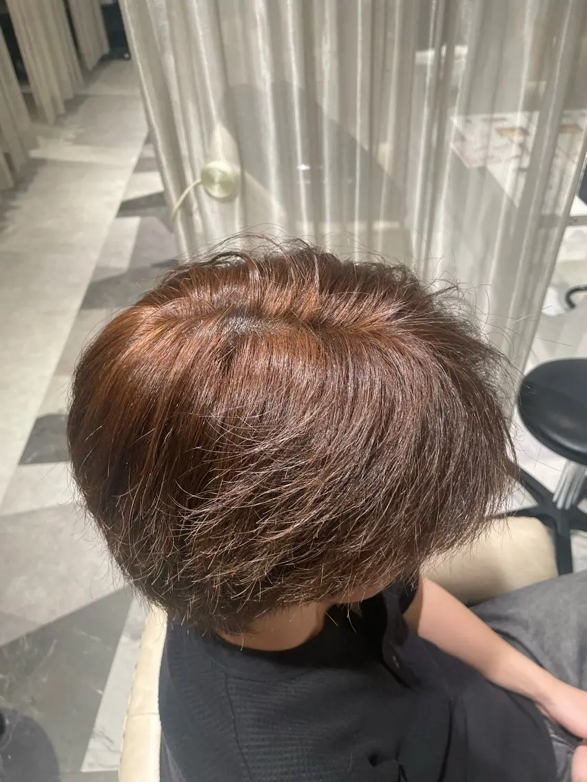 ショート カラー ブラウンカラー 透明感カラー ヘアカラー 向 康希のヘアスタイル