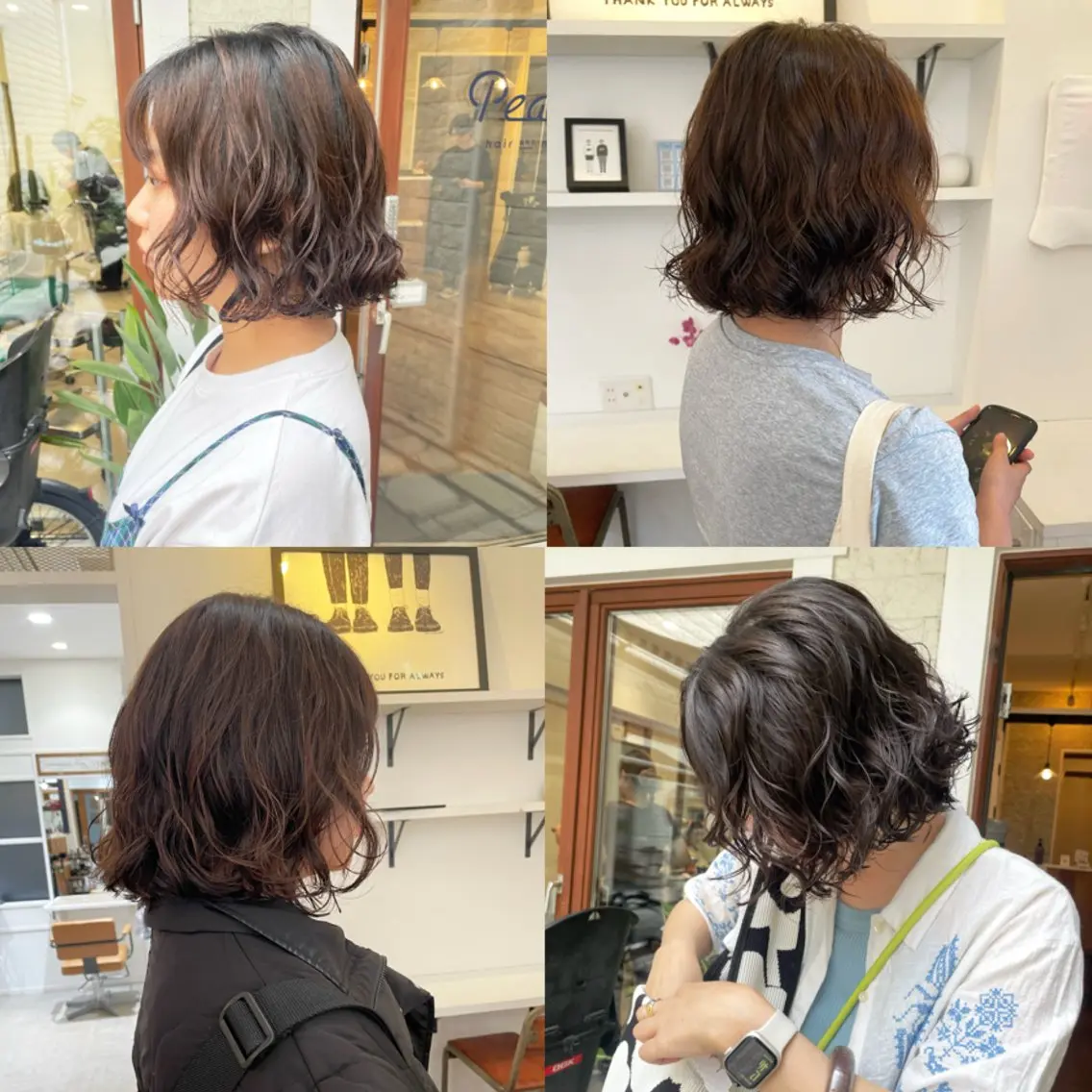 ミディアム カラー パーマ ヘアアレンジ ミディアムパーマ ボブ カット パーマ トリートメント 髪質改善ストレート✨ パーマヘア✨YUKIのヘアスタイル