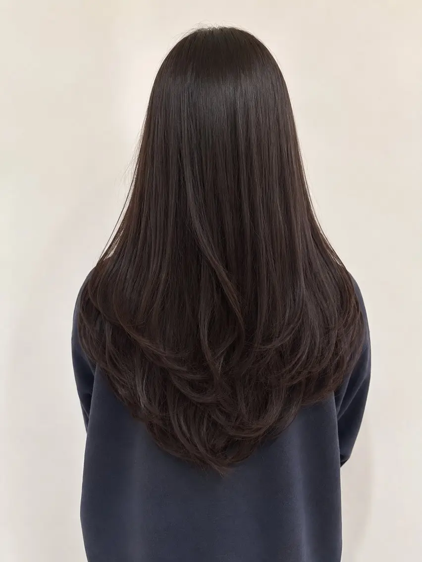ロング カラー ヘアカラー トリートメント ホソダ ルミのヘアスタイル