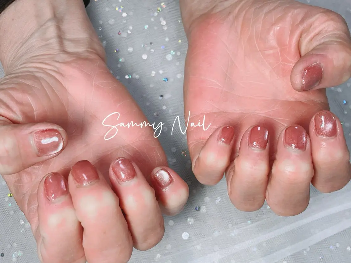 ネイル マグネットネイル マグネットワンカラー ワンカラーネイル ハンドネイル Sammy Nailのネイルデザイン