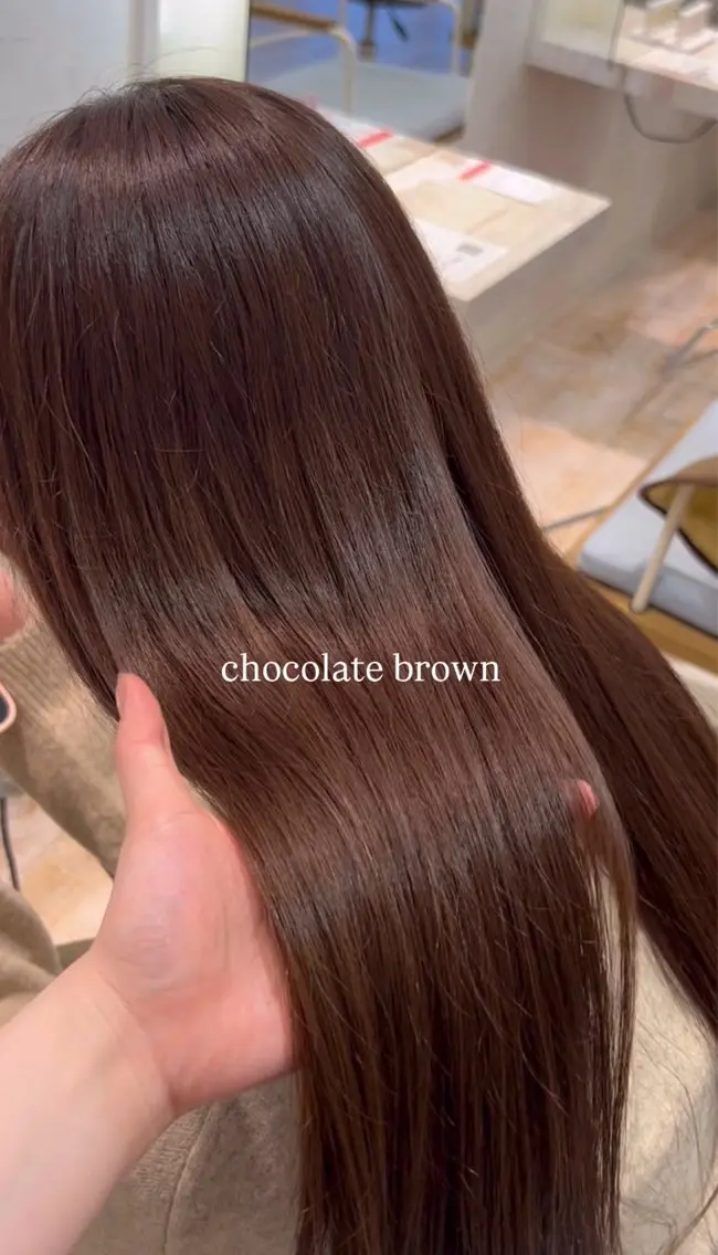 ロング チョコレートブラウン 髪質改善 田中 千尋のヘアスタイル