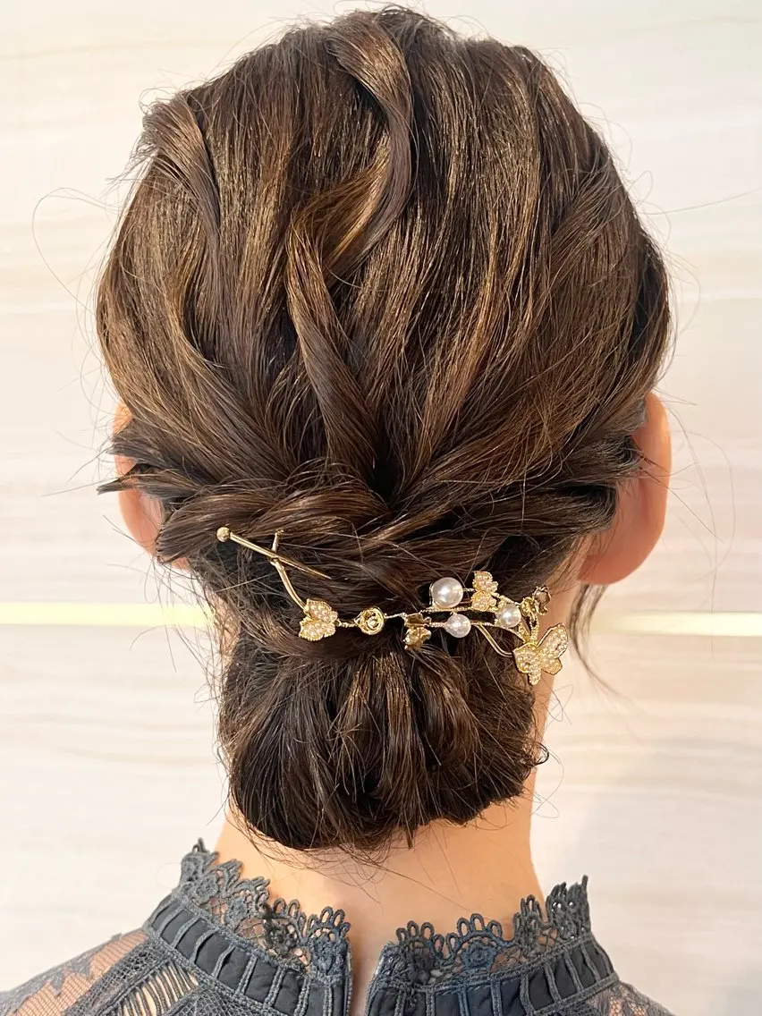 ロング ヘアアレンジ 編みこみ ヘアセット 神田 桃歌のヘアスタイル