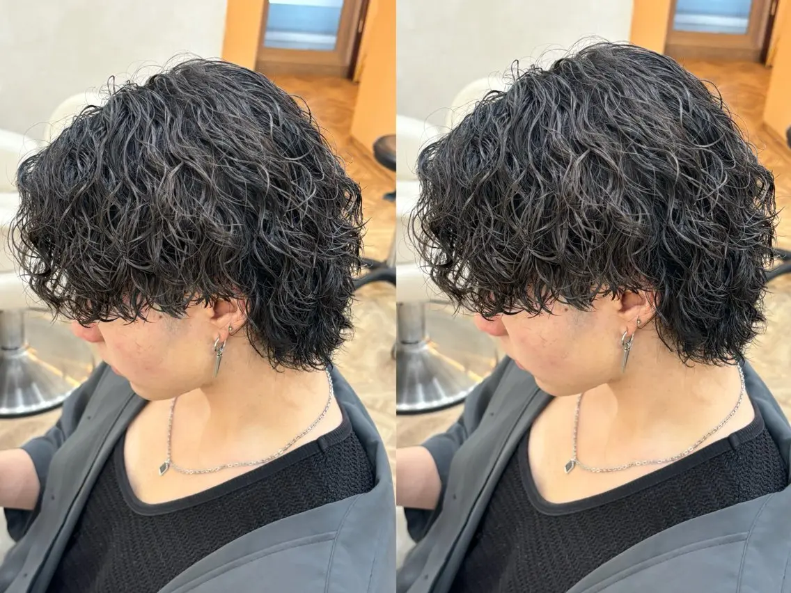 ショート パーマ メンズ カット パーマ トリートメント パーマ職人DAIKI ツイスパ/波巻きのヘアスタイル