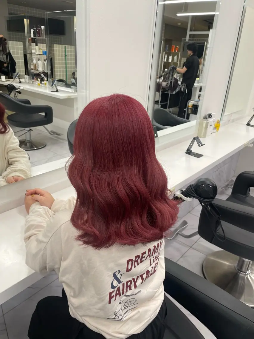 セミロング カラー ヘアアレンジ ヘアカラー トリートメント ヘアセット 💗横浜美容室 💗HARUNAのヘアスタイル