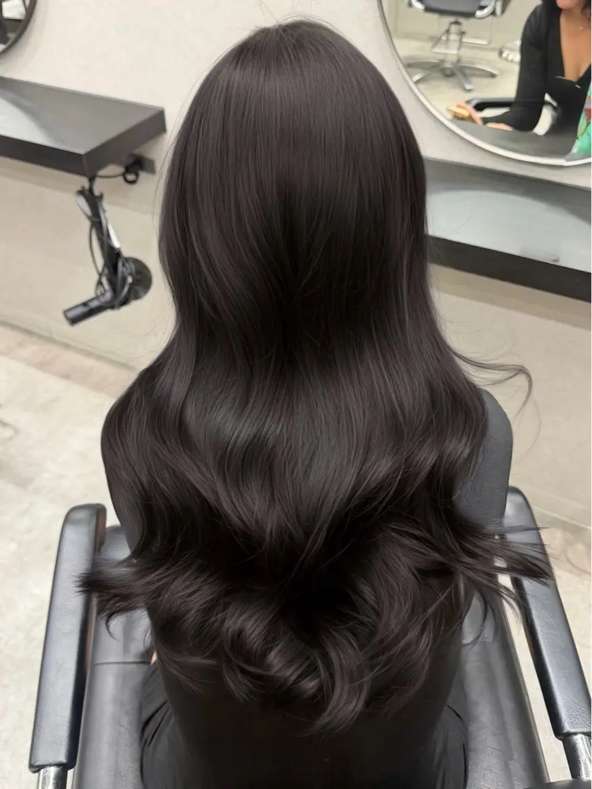 ロング ヘアカラー トリートメント 韓国ヘア💖ワンホン ブリーチなしWカラーのヘアスタイル