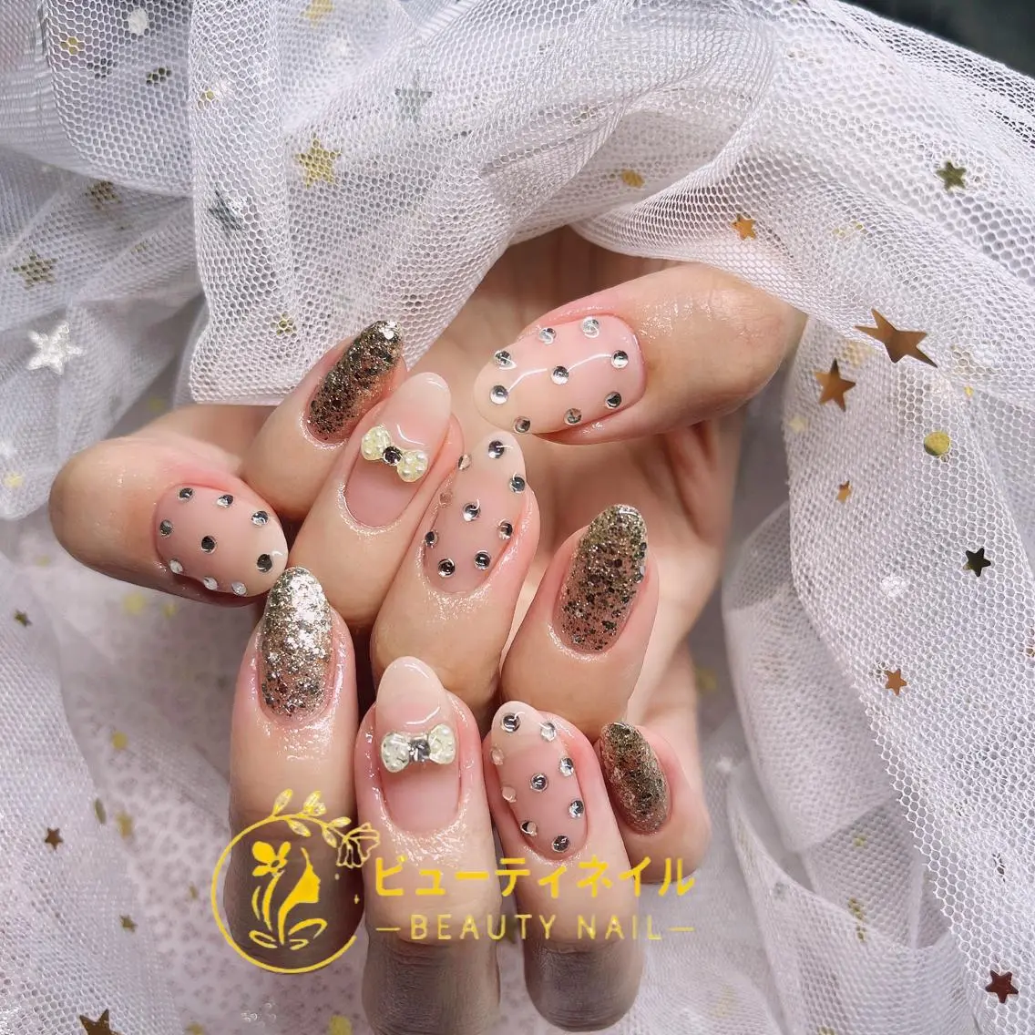 ネイル 長さ出し ジェルネイル Moonstone Salonのネイルデザイン