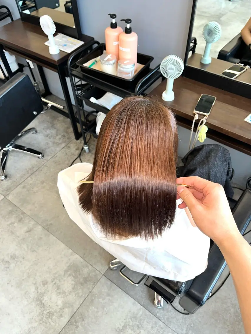 ミディアム カラー 髪質改善 トリートメント ブリーチ／髪質改善 🎨野上大地のヘアスタイル