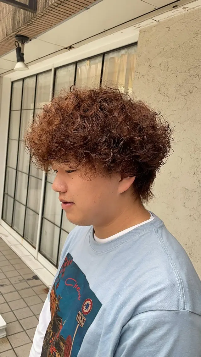 ショート パーマ メンズ メンズパーマ カット ヘアカラー パーマ MATSURI BASE.AWAJIのヘアスタイル
