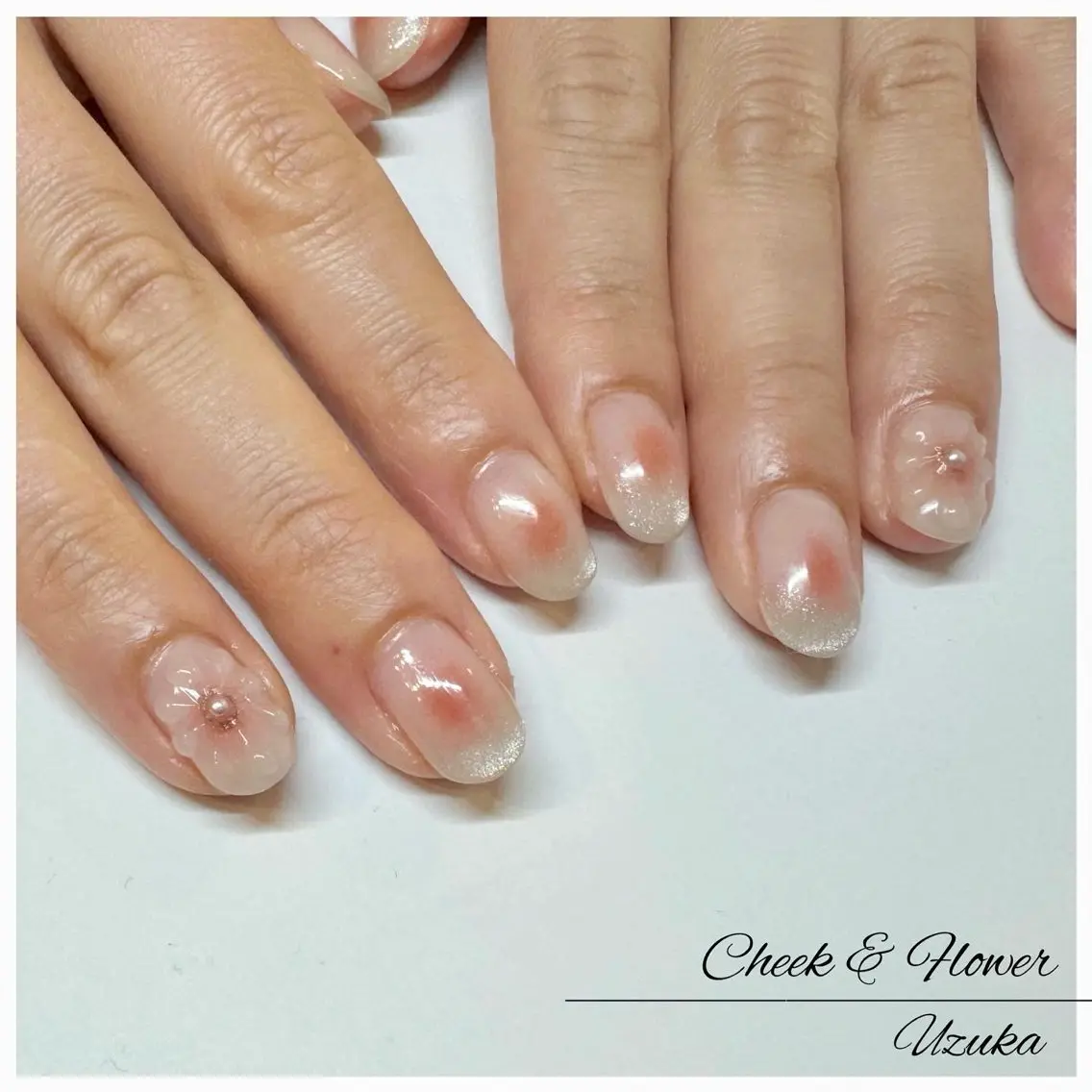 ネイル チークネイル マグネットネイル 春ネイル 【 enn 】 Uzuka Yukaのネイルデザイン
