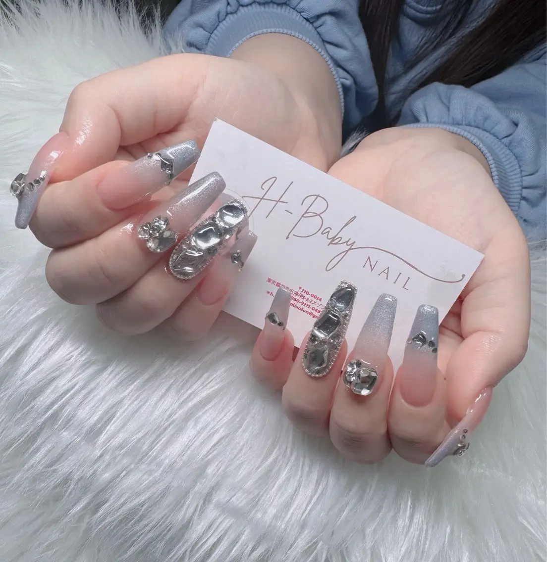 ネイル フレンチネイル ジェルネイル ガラスフレンチ ハロウィン ハート ハンドネイル H.baby Nail Salonのネイルデザイン