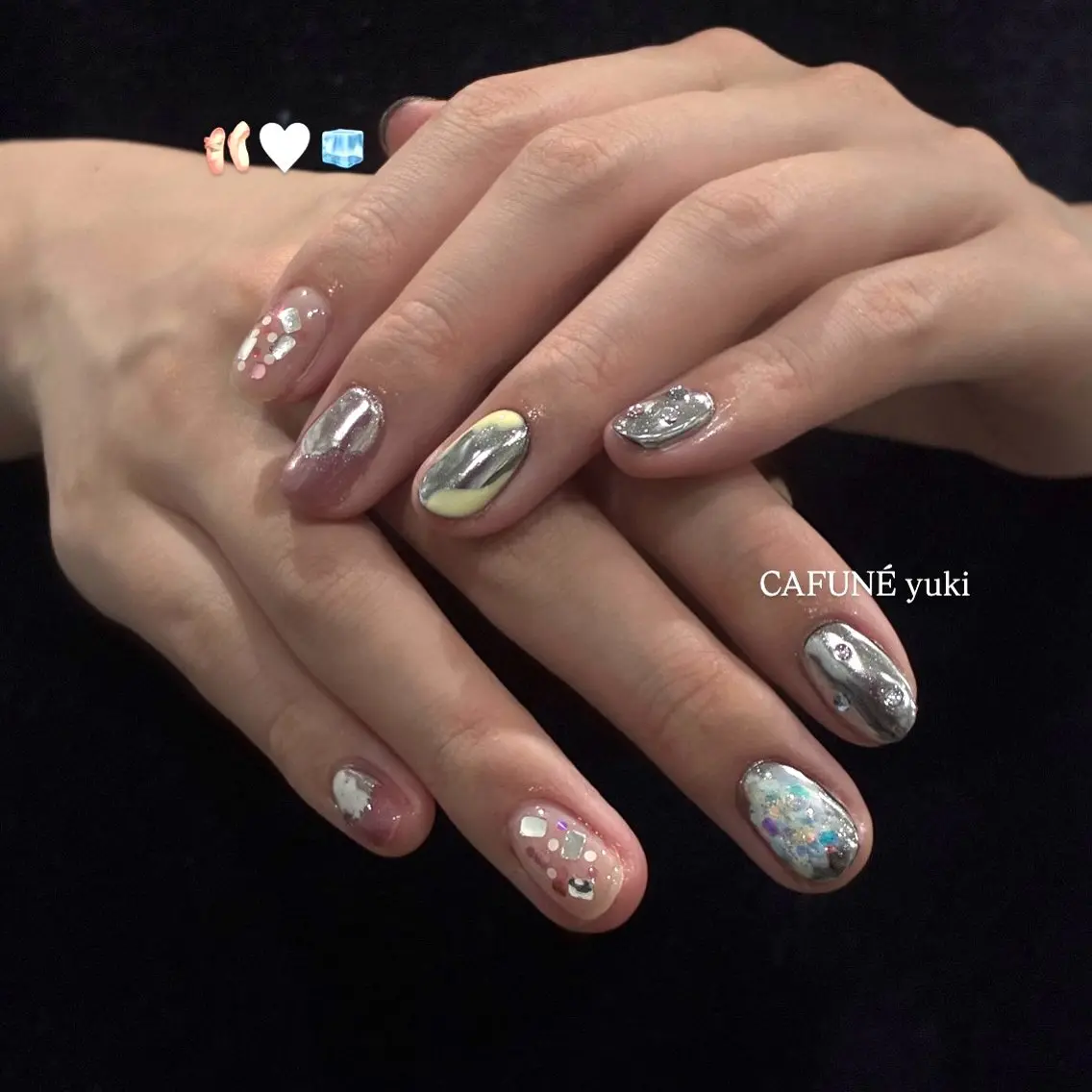 ネイル ハンドネイル 🎼CAFUNÉ_ TOKYO.•*¨のネイルデザイン