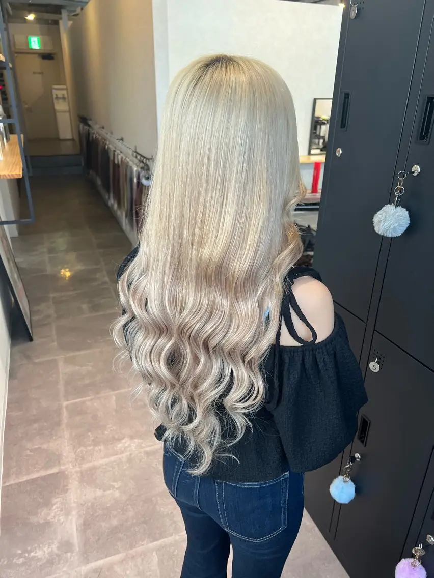 【一気にロングヘアに💫】最高級人毛100%シールエクステ90本 💛映え色にポイントハイライトも❕の写真