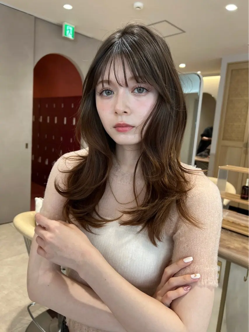 ロング カラー レイヤーカット カット ヘアカラー 梅田/髪質改善特化/ 艶カラー🫧さくらこのヘアスタイル