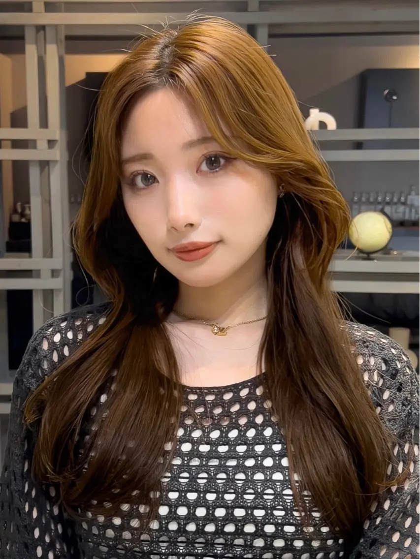 ロング カット ヘアカラー トリートメント 恵比寿韓国レイヤー× 艶透明感カラー大場のヘアスタイル