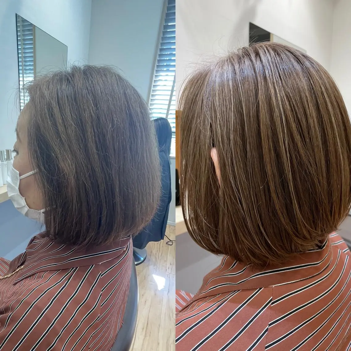ショート カラー 白髪ぼかしハイライト 💫ミネ ヒロシのヘアスタイル