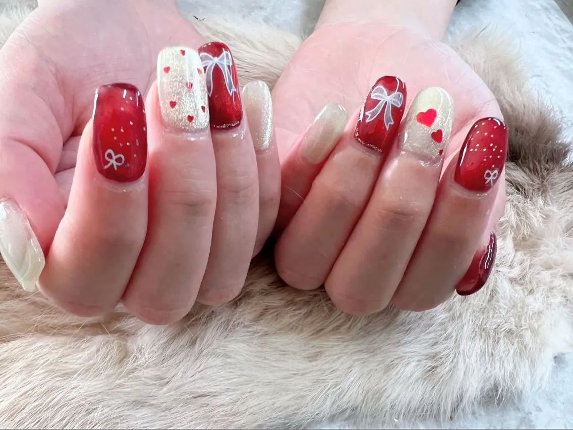 ネイル リボン CARIS nailはづきのネイルデザイン