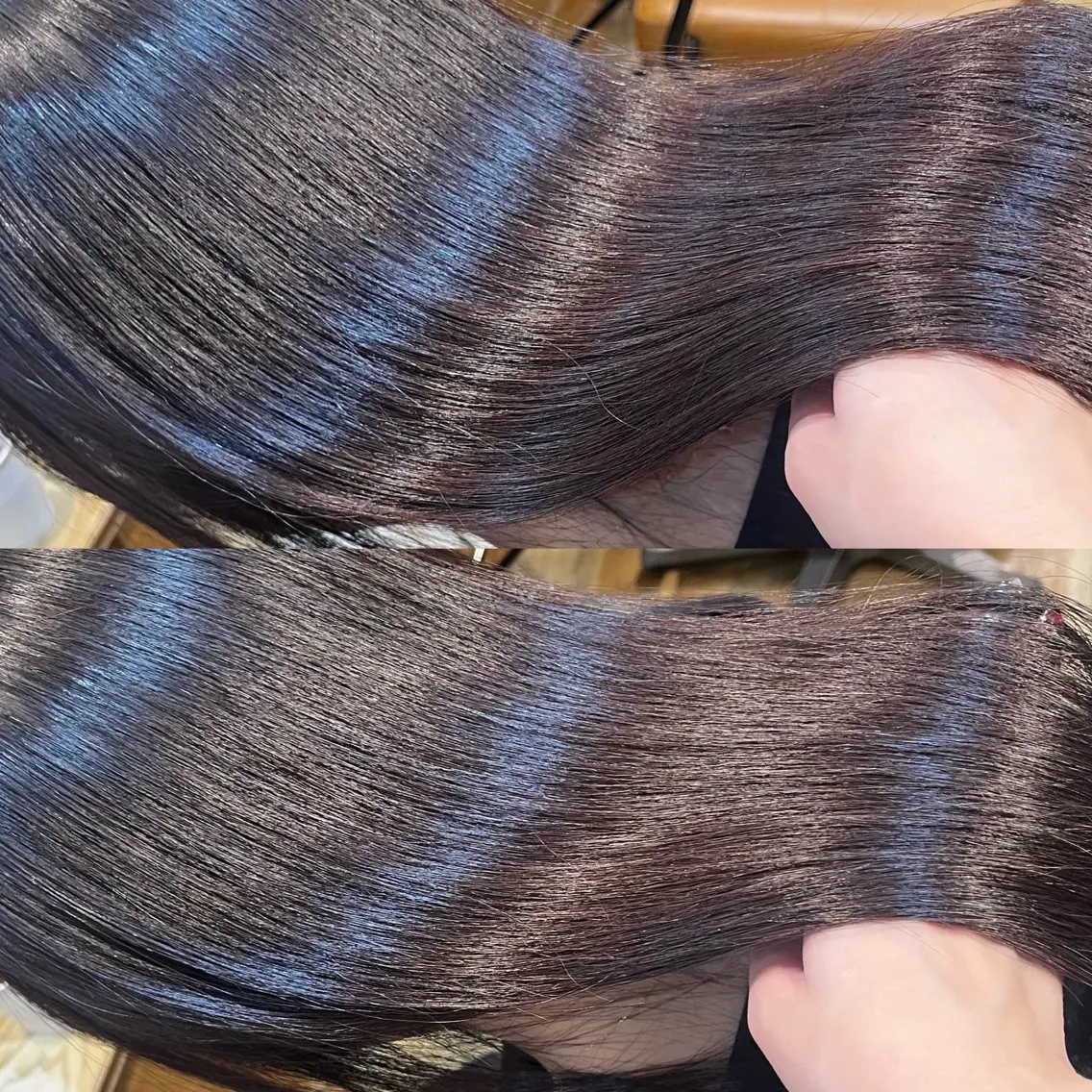 ロング カラー カット 縮毛矯正 トリートメント 髪質改善Wカラー ウルトワのアユカのヘアスタイル