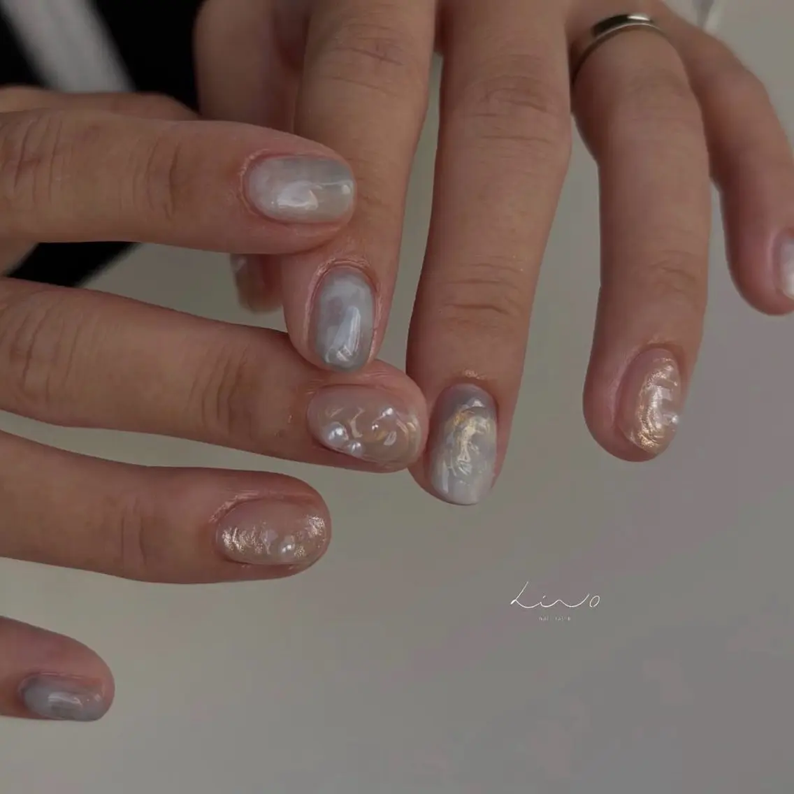 ネイル ニュアンスネイル ショートネイル ハンドネイル nail salon linoのネイルデザイン