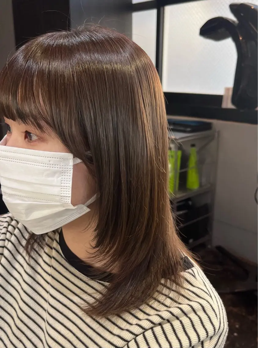ミディアム カラー ミディアムレイヤー レイヤーカット カット ヘアカラー トリートメント 透明感カラー/パーマ 🌀アオノのヘアスタイル