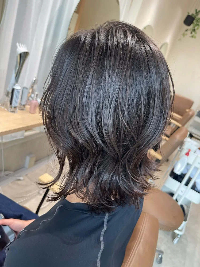 ミディアム カラー カット ヘアカラー トリートメント ミレイ/layer/ ブリーチなしWカラーのヘアスタイル