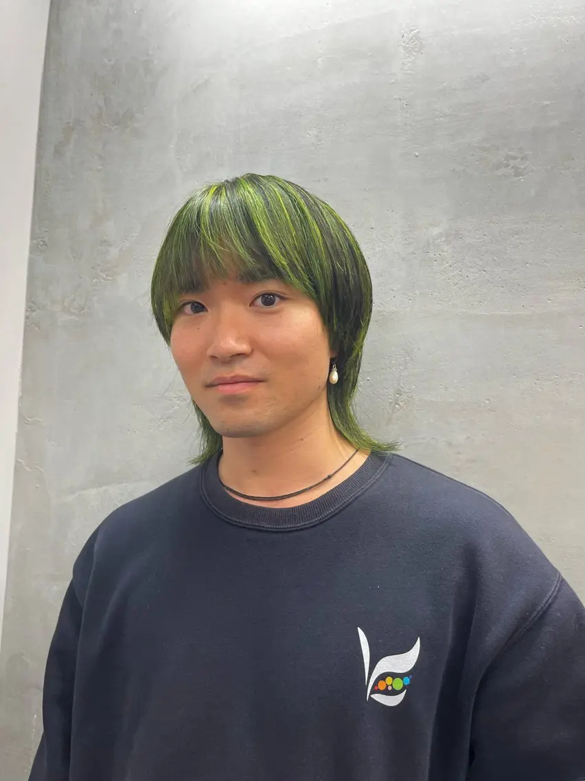 セミロング カラー メンズ メンズハイライト ハイライトカラー ハイライト OjOmano ケンタのヘアスタイル