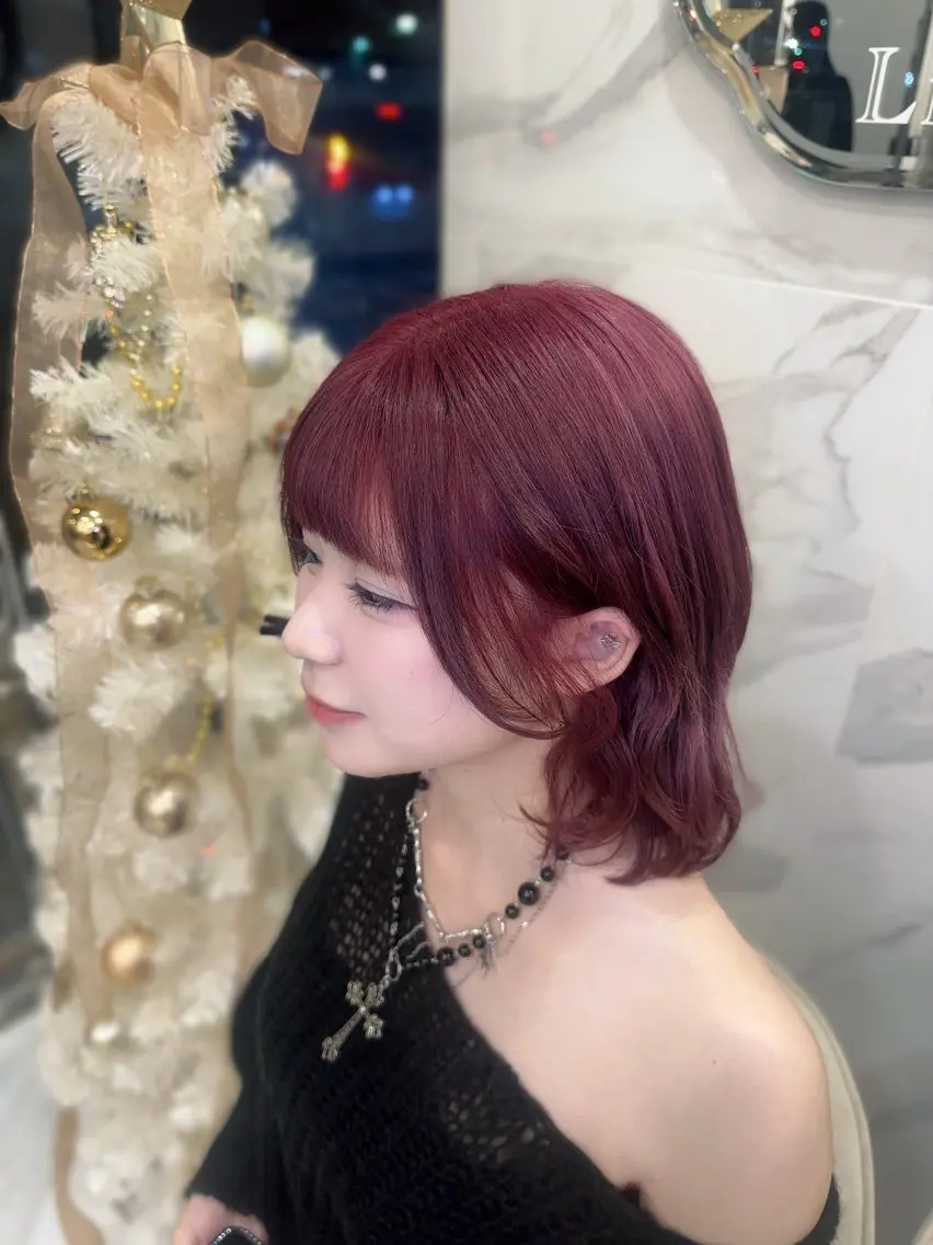 ミディアム カラー ヘアカラー トリートメント 🎀ちゃんりお🎀 /ブリーチなしカラーのヘアスタイル