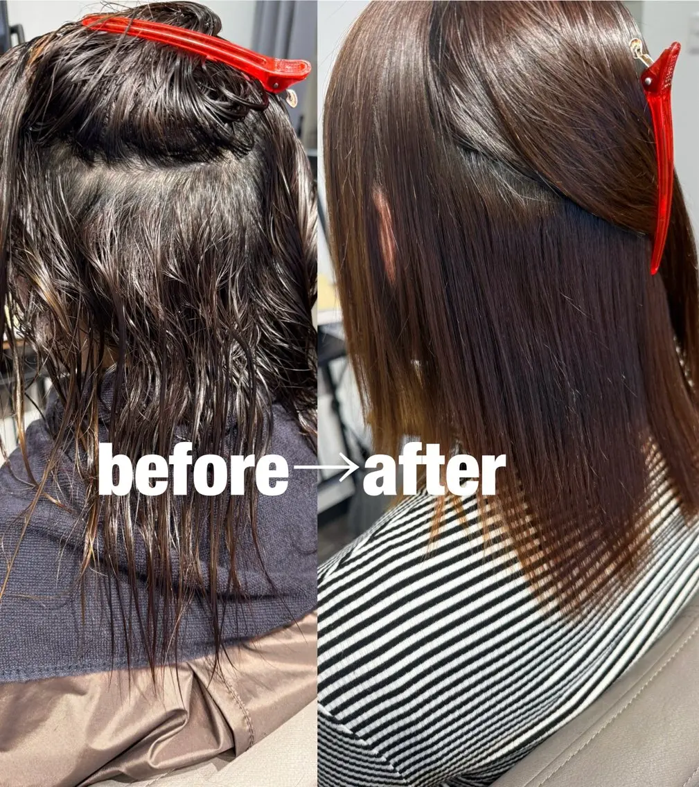 セミロング 縮毛矯正 岩田 峻佑のヘアスタイル