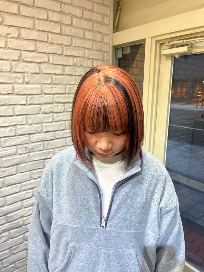 ショート カラー デザインカラー ヘアカラー トリートメント ミジュ/ ショートモデル募集のヘアスタイル