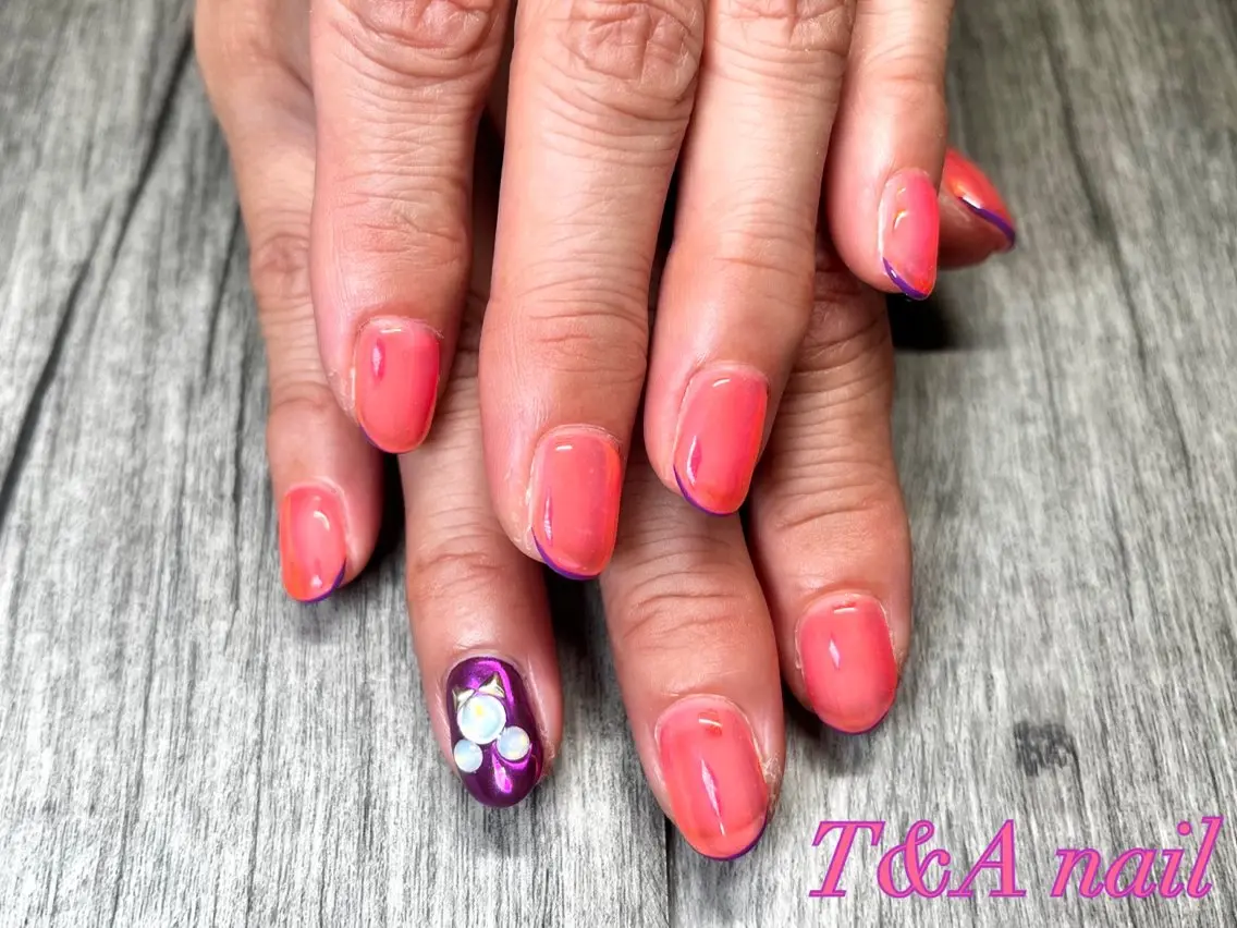 ネイル 長さ出し フレンチネイル ジェルネイル ハロウィン ニュアンスネイル T&A nailのネイルデザイン