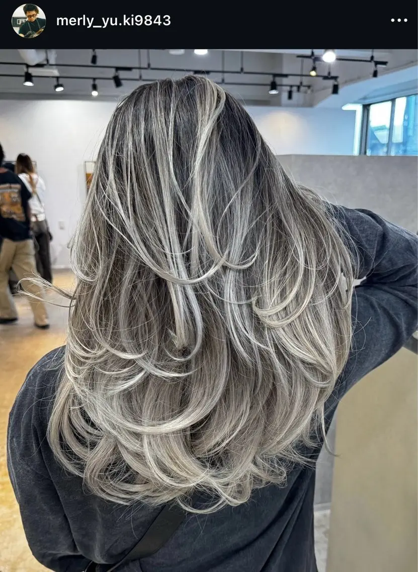 セミロング カラー バレイヤージュ レイヤーカット 海外/レイヤー/ボブ 海外スタイルのヘアスタイル