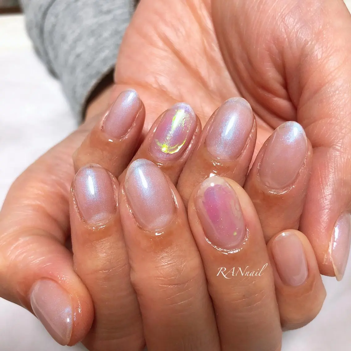 ネイル アートネイル オーロラネイル フットネイル 氷ネイル・うるうるネイル オフィスネイル RAN nailのネイルデザイン