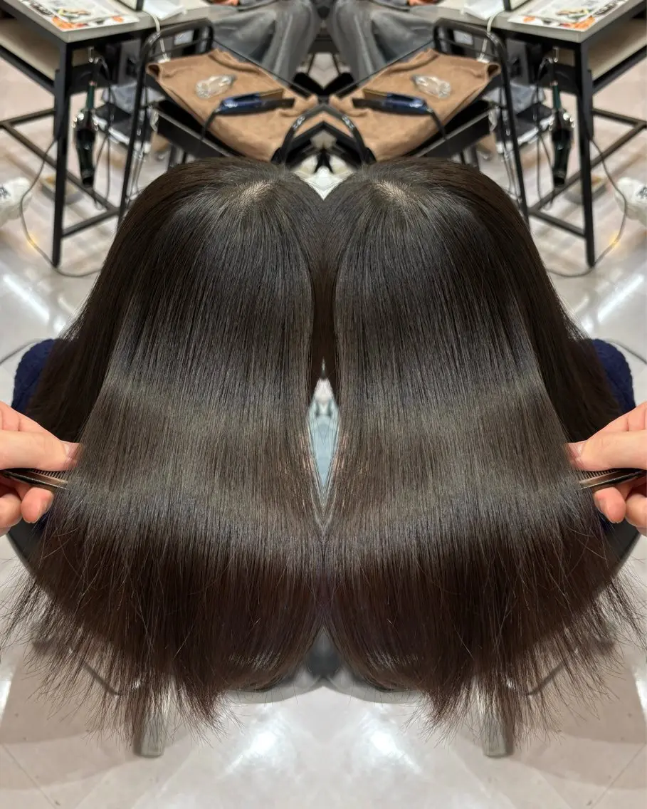 ロング カラー 縮毛矯正 トリートメント 🩵レイヤー✖︎ 髪質改善🩵リョウヤのヘアスタイル