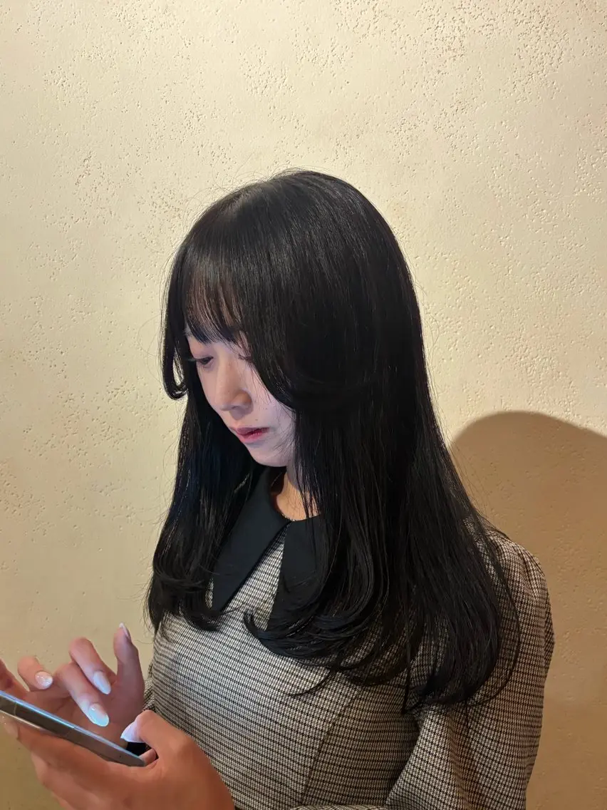 ロング レイヤーカット ARCHE 南堀江 モデルレッスンのヘアスタイル