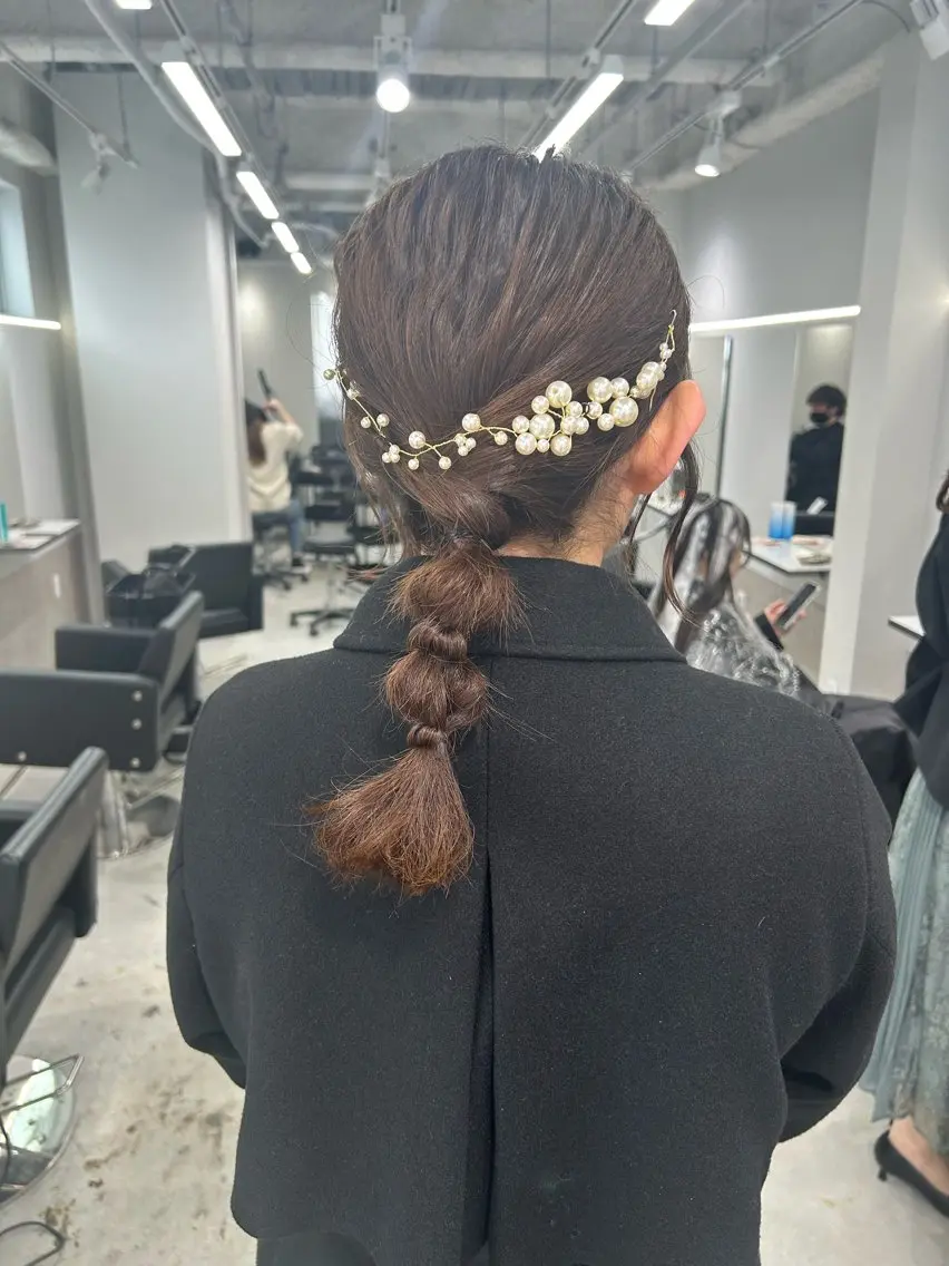 セミロング ヘアアレンジ ヘアセット Gisel みらののヘアスタイル